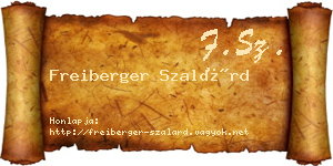 Freiberger Szalárd névjegykártya